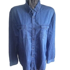 Calvin Klein Indigo Blue Denim Shirt L